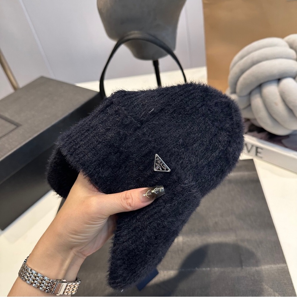 Prada Black Fuzzy Headband